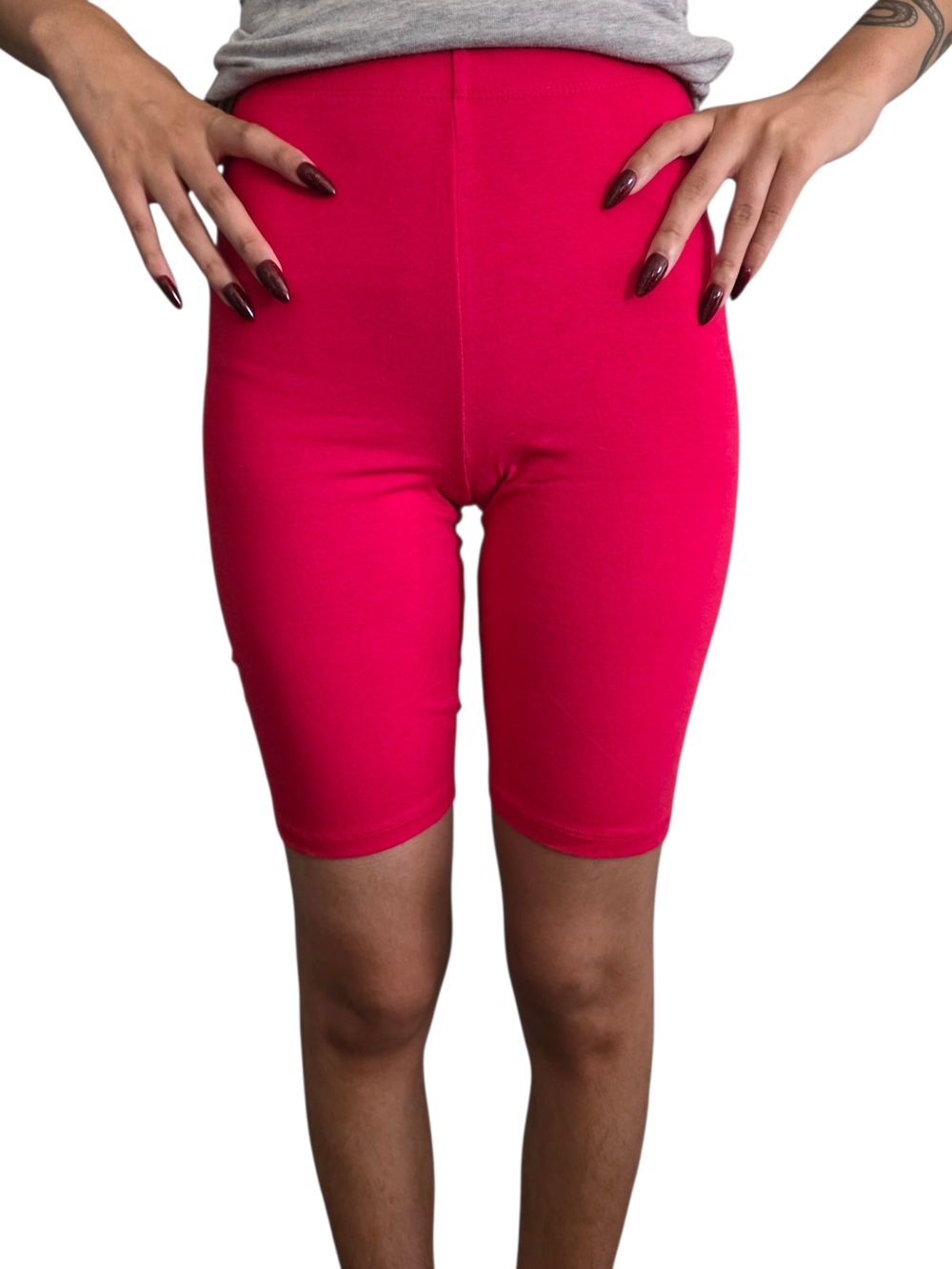Zenana Outfitters High-Waist Basic Biker Shorts Fuschia Pink